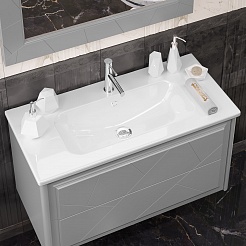 Opadiris Мебель для ванной Луиджи 100 подвесная серая матовая – фотография-6